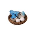 thumbnail image 1 of Nido de pájaro artificial Pájaro de Pascua Decorativo Césped Artes Pájaros Escultura Ornamento para jardín Micro Paisaje Fiesta Decoración Azul CUTICAT Nido de pájaro y huevos, 1 of 8