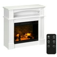 thumbnail image 1 of HOMCOM Fireplace Heater with Mantel, Storage and Remote Control, White, 1 of 10