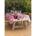 thumbnail image 2 of Outdoor Tablecloth with Umbrella Hole and Zipper, Valentine's Day Rectangle Table Cloth 54x80 Inch Waterproof Tablecloth, Pink Romantic Truck Love Roses Red Plaid Picnic Table Cover for Patio Camping, 2 of 7