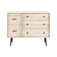 thumbnail image 4 of Walker Edison Modern Asymmetric 5 Drawer Wood Dresser, Birch, 4 of 10