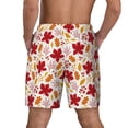 thumbnail image 2 of Lsque Mens Swim Trunks fall laef Maple Pattern - Bathing Suit Compression Liner - Beach Swim Shorts Swimwear - (S-3XL) - Stretch Quick Dry -Large, 2 of 9