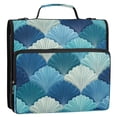thumbnail image 2 of Water-Resistant 3-Ring Binder Organizer with Multiple Pockets Zipper Binder Bag for Office Blue Fan-shaped Shapes, 2 of 8