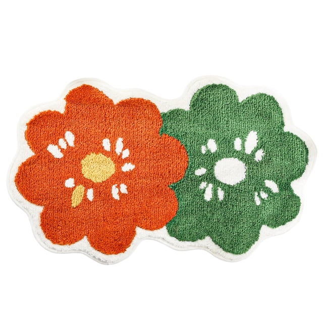 Alfombra de baño ultra absorbente, de microfibra gruesa y resistente, esponjosa, lavable a máquina, antideslizante, para baño, dormitorio y entrada de puerta (naranja)