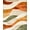 Orange Green Ivory, Pattern 1, variant on ODIKA Orange Swirl Burnt Abstract Vintage Distressed Wavy Ribbon Creamy for Home Office, Gaming Room, Under Desk, Non-Slip Chair-Friendly