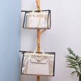 thumbnail image 4 of Transparent Moisture-proof Dust Bag, Breathable Wardrobe Sealed Leather Bag Protection Finishing Hanging Storage Bag,Khaki, 4 of 12