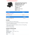 thumbnail image 2 of Cylinder Head Thermostat Housing - Compatible with 1994 - 1999 Volkswagen Jetta 2.8L V6 1995 1996 1997 1998, 2 of 2