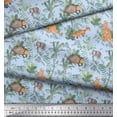 thumbnail image 3 of Soimoi Blue Moss Georgette Fabric Animals Jungle Print Fabric by the Yard 42 Inch Wide, 3 of 3