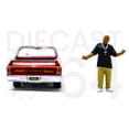 thumbnail image 4 of 1965 Chevrolet El Camino Lowrider Red Metallic with Orange Graphics and Red Interior and Diecast Figure Limited Edition to 3600 pieces Worldwide 1/64 Diecast Model Car by Johnny Lightning, 4 of 4