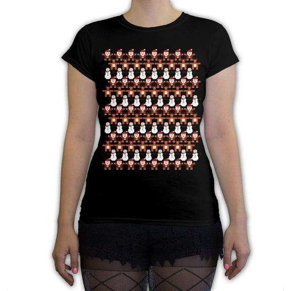 Function - 8 Bit Christmas Pattern Women's Fashion T Shirt
