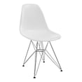 thumbnail image 1 of Modway Paris Chaise d'Appoint Moderne en Acier Métal Finition Blanche, 1 of 5