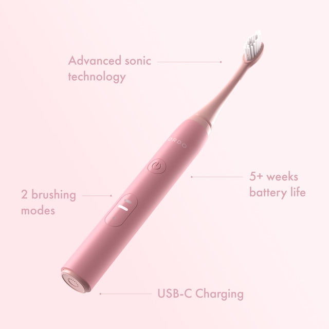 Ordo Sonic Lite | Sonic Toothbrush with 35,000 Pulses/Min | Electric Toothbrush for Adults | Dual Modes | 5+ Weeks Battery | Smart Timer | Waterproof | USB-C Petal
