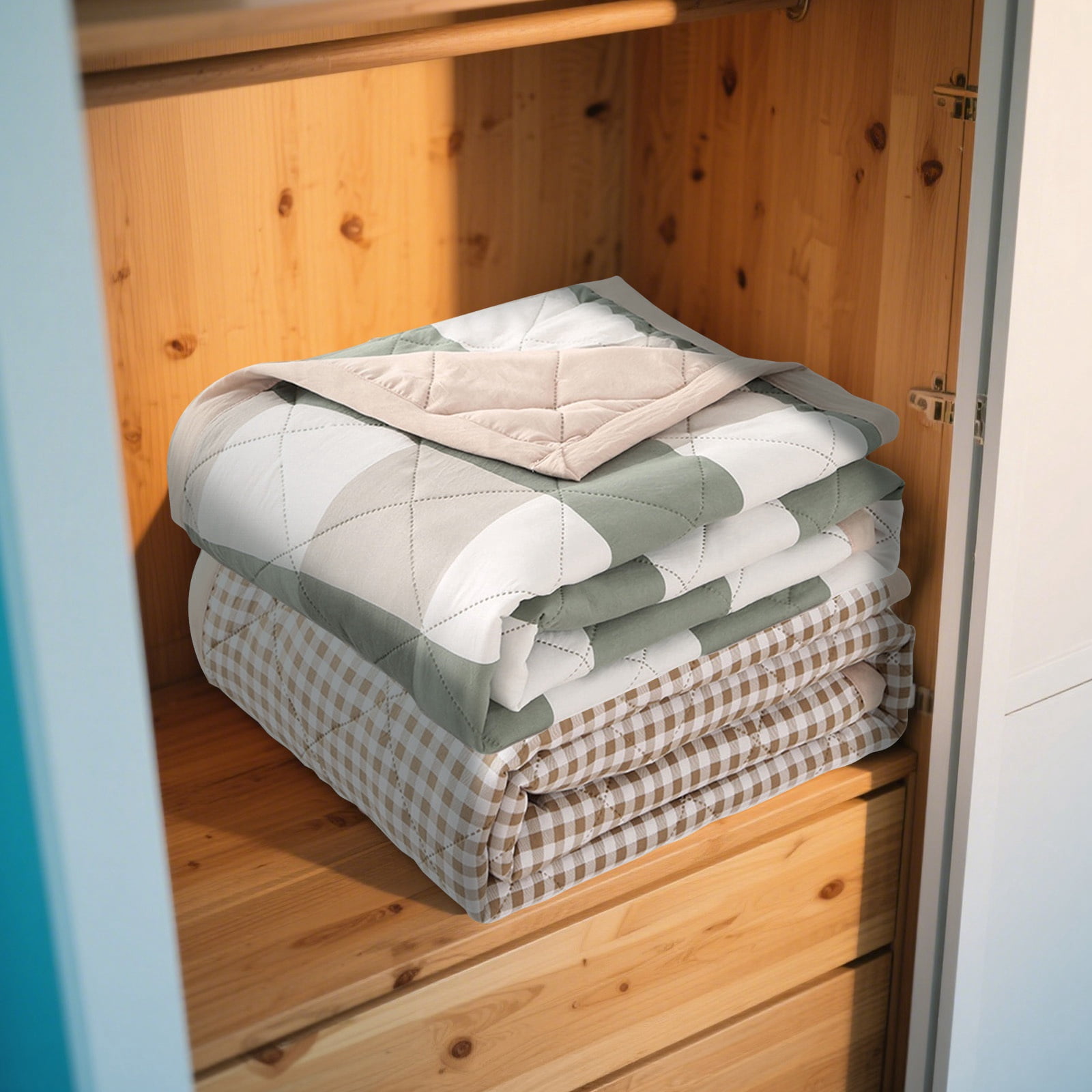 Quilt Blanket Twin Winter, Sleep Skin Friendly Washed Cotton Cool Comforter Summer Thin Comforter 78.74x59.05in, Bed Blankets for Twin