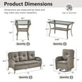 thumbnail image 3 of Opohoro 5-Piece Outdoor Conversation Set with Swivel Rocking Chairs, Patio Sofa, Coffee & Side Tables, Gray/Gray, 3 of 14