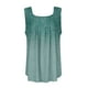 thumbnail image 5 of Camiseta con estampado de chaleco sin mangas con cuello cuadrado plisado para mujer verde menta / L, 5 of 5