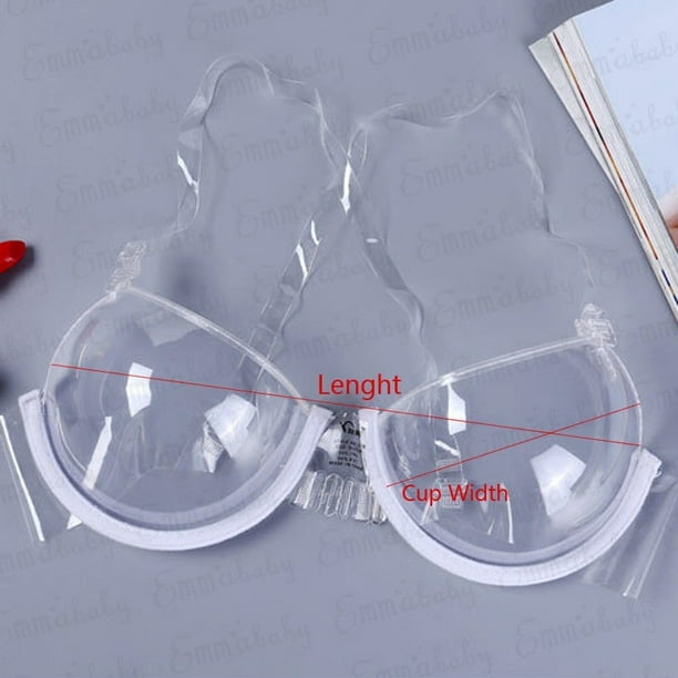 Sexy Women 3/4 Cup Transparent Clear Push Up Bra Ultra-thin Strap Invisible  Bras Underwear - Ksize