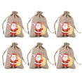thumbnail image 2 of 6Pcs Attrayant Sac Cadeaux Taille Compacte Lin Sac de Bonbons de Noël Portable pour Festival, 2 of 9