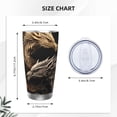 thumbnail image 4 of Lsque Vintage Metal Dragon Pattern 20oz Car Cup with Lid and Straw, Insulated Coffee Cup with Straw Topper, Spill Proof Travel Coffee Mug, Stainless Steel Tumble-Without Straw, 4 of 8