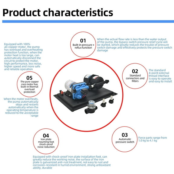 Pump,Pressure Switch With Boat Rv Demand Pressure Switch 11.3l/min 55psi Fresh In On Demand On Demand Pressure Rv Kitchen Water Built In On Pump Built In 12v 13.5l/min 45psi Buzhi