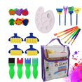 thumbnail image 1 of 30pcs Children Paintbrushes Washable Paint Brushes Sponge Painting Brush Set With Apron For Toddler, 1 of 5