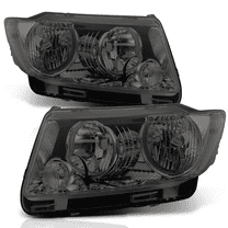 M-AUTO Pair Chrome Housing Smoke Lens Clear Corner Headlights for 11 12 13 Jeep Grand Cherokee Driver and Passenger Side