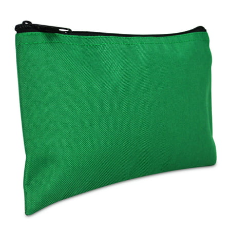 DALIX Bank Bags Money Pouch Security Deposit Utility Zipper Coin Bag in Dark-Green - 0