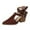 Brown, variant on Mostsola Pointed Toe Heels for Women Metal Buckle Strappy Sandals Stacked Heel Pumps Shoes