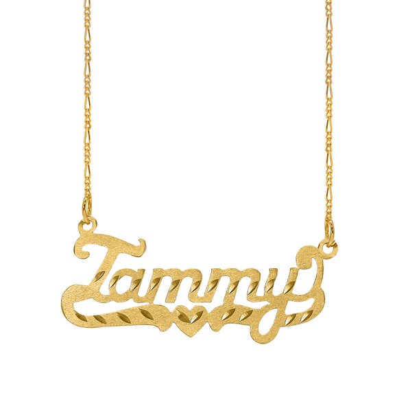 Personalized Name Necklace With Heart and Tail