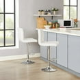 thumbnail image 4 of VECELO Set of 2 Bar Stools, Elegant PU Leather Counter Height Adjustable Swivel Stool with Back, White, 4 of 10