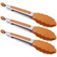 thumbnail image 1 of BIGSUNNY Pinzas para Alimentos de Cocina - Mini Pinzas para Servir de Silicona de 7" - Juego de 3 (Azul Verde Azulado), Naranja, 1 of 3