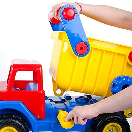Wader Giant Dump Truck Ride-On Toy, Red, Yellow, Blue