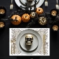 thumbnail image 2 of Koyal Wholesale Halloween Placemats, Vintage Spider Elegance Disposable Cardstock Paper Table Mats for Dining, 8-Pk, 2 of 5