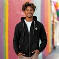 thumbnail image 3 of Dalix Mushroom Glow in the Dark Embroidered Zip Hoodie Fleece Fungi Long Sleeve Pocket Warm Soft Mens in Black 2XL XX-Large, 3 of 5
