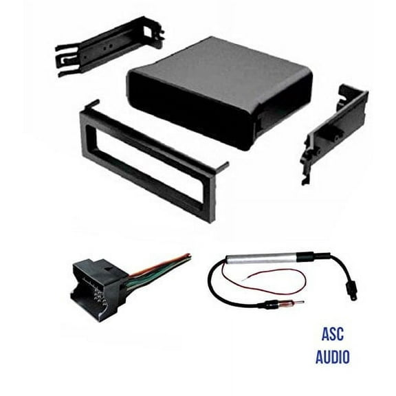 ASC Audio Car Stereo Dash Pocket Kit, Wire Harness, and Antenna Adapter for installing a Single Din Radio for VW Volkswagen- 2003 2004 Jetta, 2003 2004 2005 2006 Golf, 2003 2004 2005 Passat