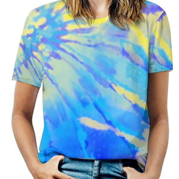 Beach Tie Dye Dreams Twist T-Shirts Red And Black Streetwear T-Shirt Women Short Sleeves Big Size Tees Graphic Tops Gift