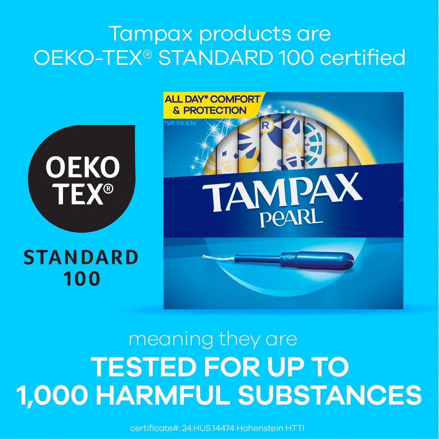 Tampons Tampax Pearl avec tresse anti-fuites LeakGuard, degré d’absorption léger/régulier/super, emballage multiple, non parfumés, 94 tampons