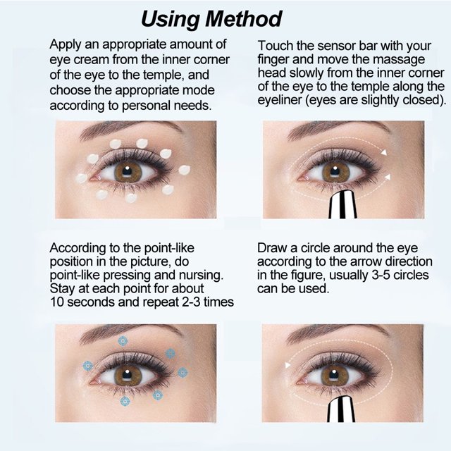Masajeador de ojos iónico dispositivo de masaje eléctrico varilla de masaje de vibración de 45 para reducir las bolsas de los ojos y diluir las líneas de los labios ANGGREK Otros