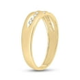 thumbnail image 2 of 10kt Yellow Gold Mens Round Channel-Set Diamond Triple Row Wedding Band Ring, 1/8 Cttw, 2 of 3