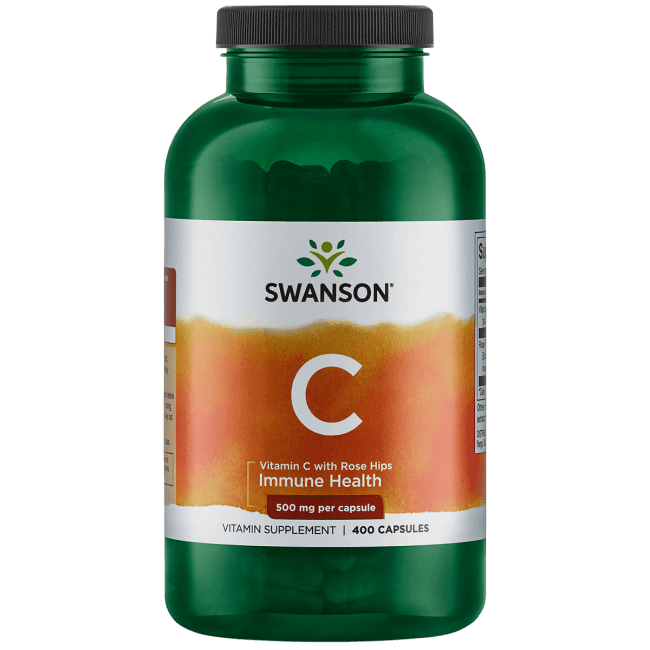 Swanson Vitamin C with Rose Hips 500 mg 400 Capsules
