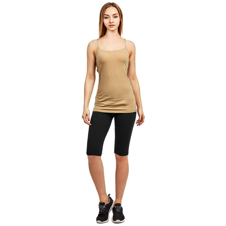 DailyWear Womens Solid Knee Length Short Yoga Cotton Leggings Black, XLarge  