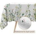 thumbnail image 2 of 60x84inches Eucalyptus Leaves Tablecloth Spring Summer Green Plants Rectangular Table Cover Waterproof Stain Resistant Fabric Table Cloth for Kitchen Dining Table Outdoor Holiday Party Decor, 2 of 7