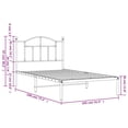 thumbnail image 2 of vidaXL White Twin Metal Bed Frame with Headboard & Slats, No Mattress, Easy Assembly, 2 of 9