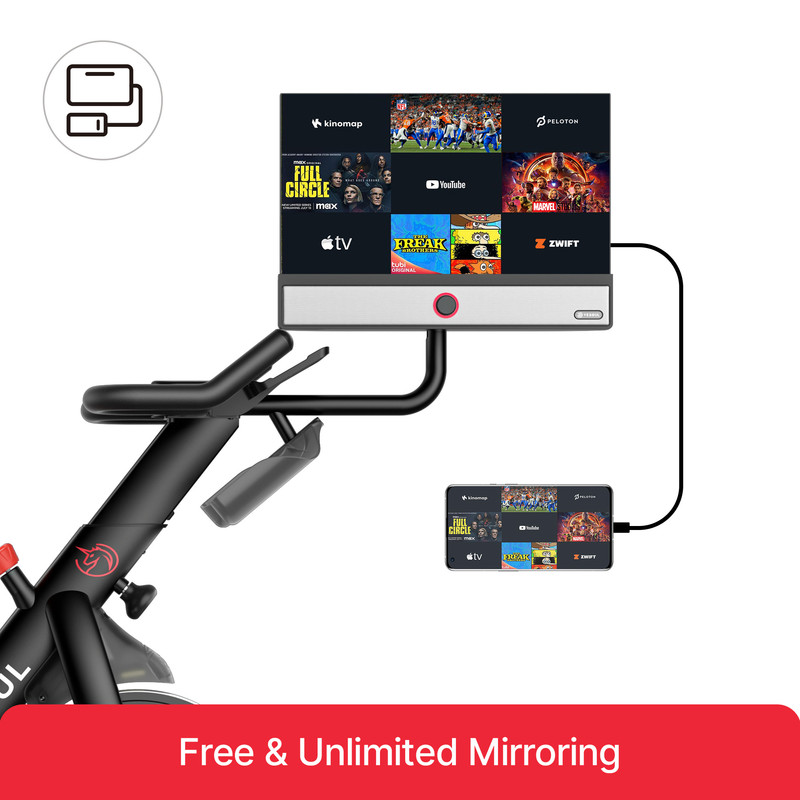 Yesoul - Exercise Bike G1M Plus w/ 1 year unlimit coach subscription, 21.5" HD screen, 6W speakers. real-time data display - Black