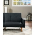 thumbnail image 3 of New Transitional Look Living Room Sofa Couch Convertible Bed Black Polyfiber 1pc Tufted Sofa Cushion Wooden Legs, 3 of 10