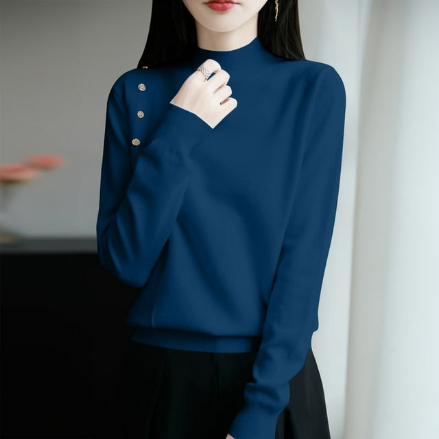Winter Plus Size Fall Sweaters for Women Women's Autumn And Winter Round Neck Knitted Base Sweater With Excellent Temperament And Warm Inside