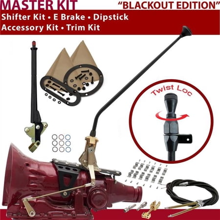 American Shifter C4 Shifter Kit 23 in. E Brake Cable Clamp Trim Kit Dipstick for D05BA