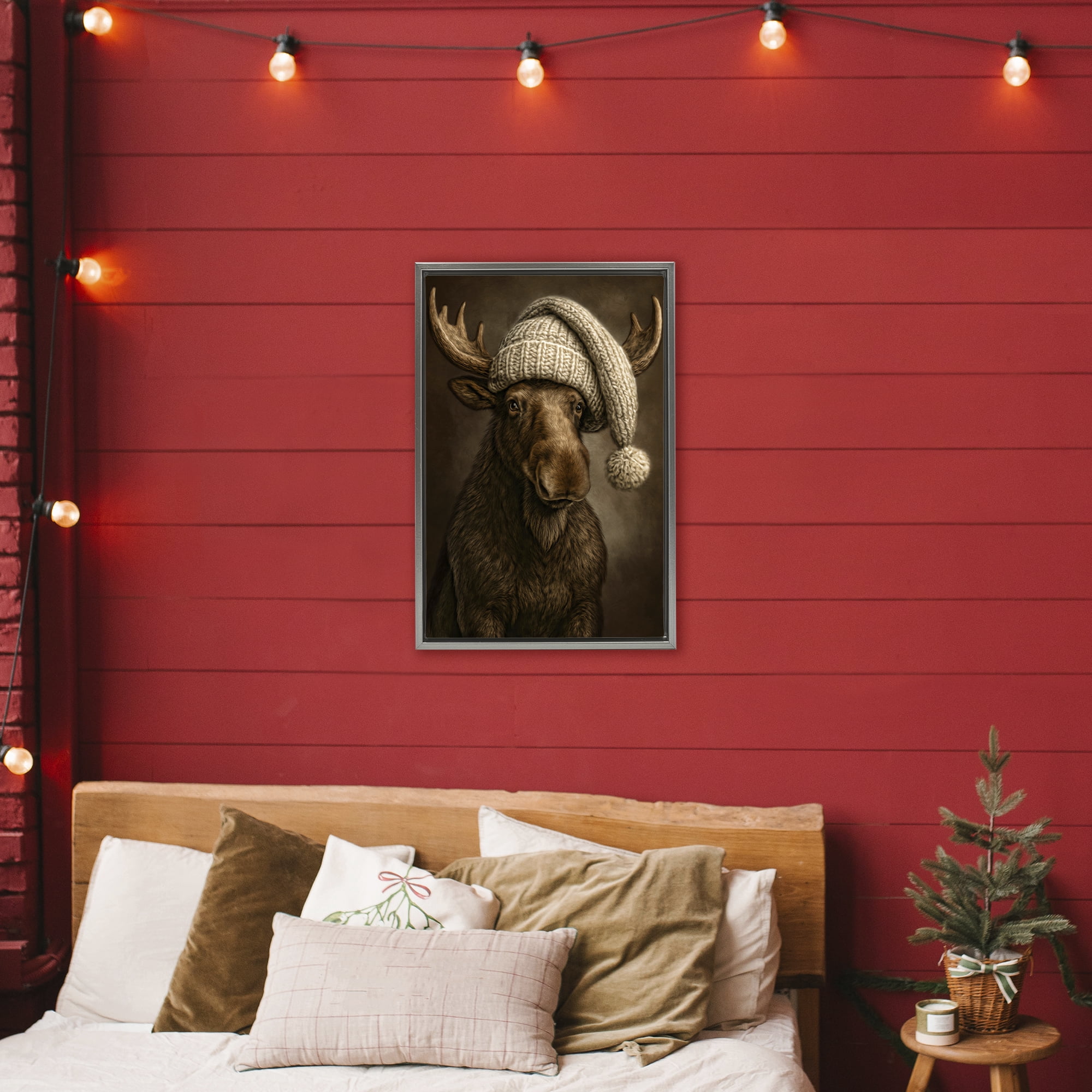 Stupell Industries Northwood Gentle Giant Gray Framed Floater Canvas Wall Art, design by Kelley Parker