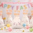 thumbnail image 3 of Ikoopy 10Pcs Easter Fabric Drawstring Bag Reusable Bunny Style Linen Goodie Bag Cute Rabbit Candy Pouch for Snack Candy Party Favor (Yellow), 3 of 10