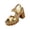 Gold, variant on HTHLVMD Women's Block Heel Sandals, Platform Heel Sandals, Women's Metallic Pu Chunky Heel Sandals – Platform Block Heels With Adjustable Buckle, Comfortable Wedding Party Dress Pump Sandal, Gold 9