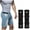 Black, variant on 2 Pack No Buckle Side Cinch Belts for Men Women, Adjustable Snap Button Invisible Elastic Waist Belt, Navy Blue Stretch Nylon Belt for Jeans Trousers
