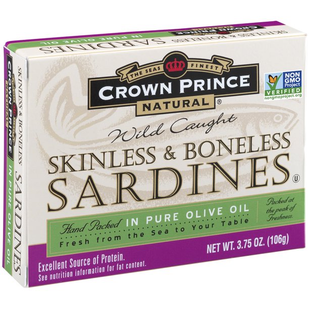 Crown Prince Natural Skinless & Boneless Sardines In Olive Oil, 3.75 oz